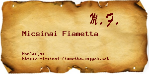 Micsinai Fiametta névjegykártya